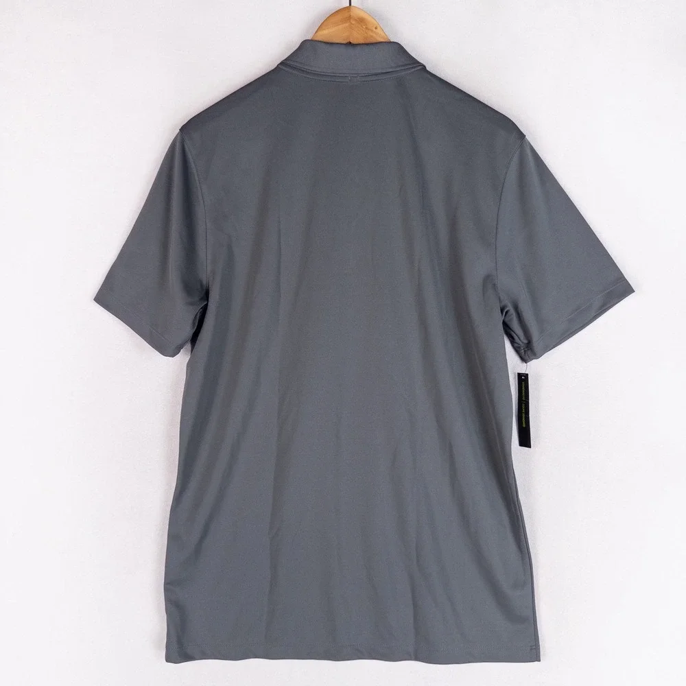 Nike Mens Polo Shirt Small Gray Dri-FIT Standard Fit Short Sleeve Golf Athletic